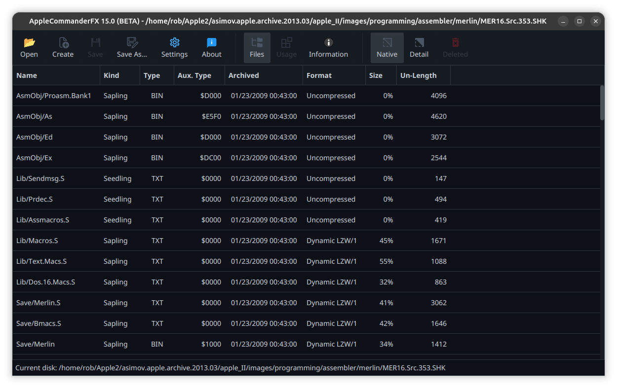 shrinkit file listing
