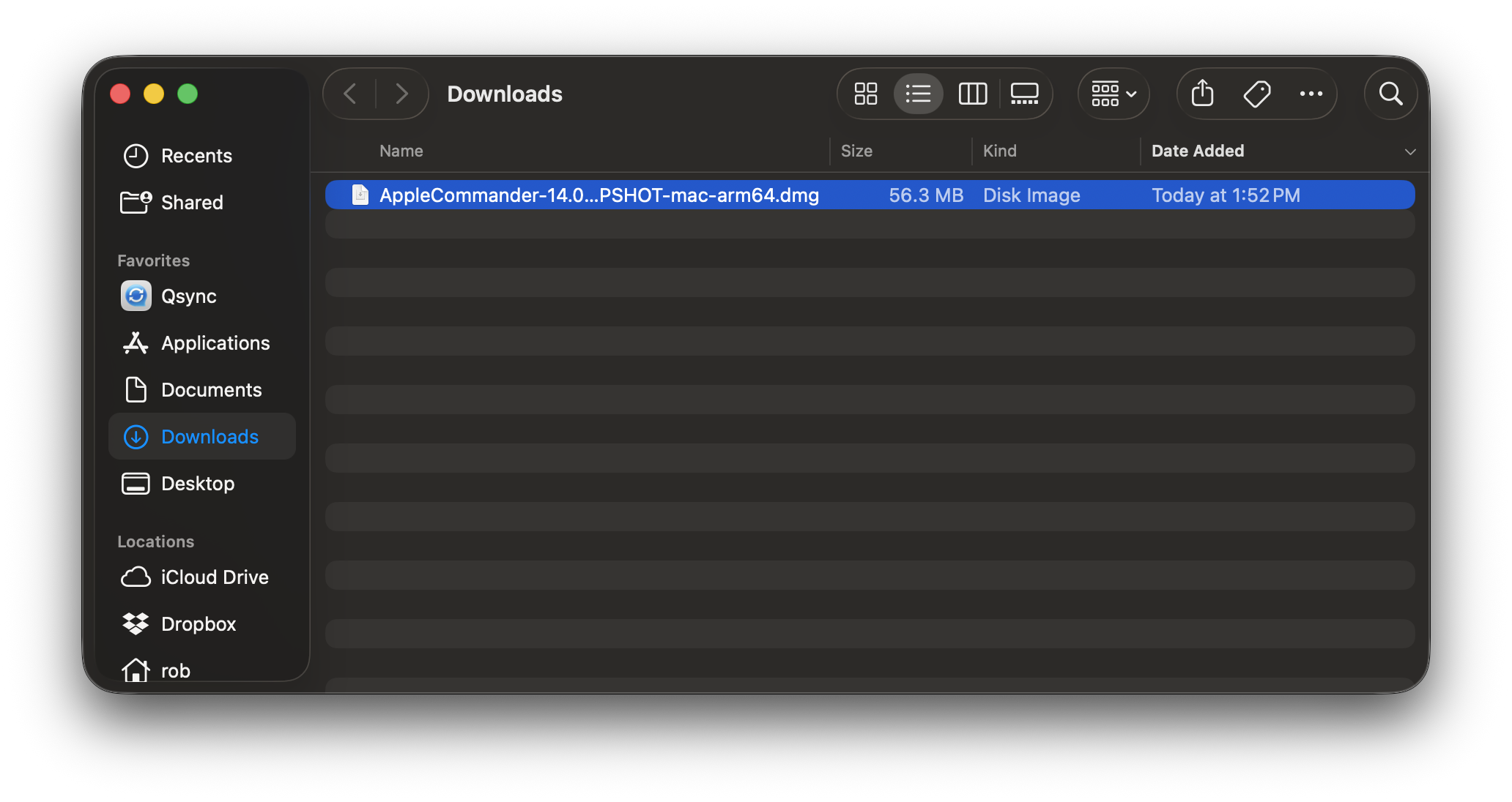 downloaded file