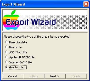 File Export File Type Selection